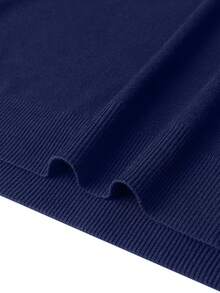 Men's V-Neck Knit Long Sleeve T-Shirt Top, Casual Thin Base Layer Sweater For Autumn/Winter - Navy Blue - View 8