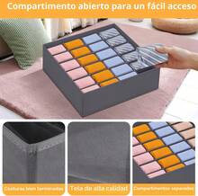 Organizer per cassetti indumenti intimi confezione da 8 pezzi, disponibili in versioni con 24, 8 e 6 scomparti. Ideali per riporre biancheria intima, calzini, pantaloni e cravatte, colore grigio scuro - Grigio Scuro - Visualizzare 4