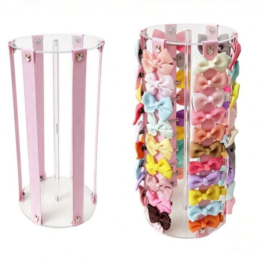 12.01 X 5.51 Inch Acrylic Transparent Hair Accessory Storage Rack, Desktop Hair Clip & Bow Storage Rack, Used For Desktop Storage And Decorative Rack, Hanging Storage Rack (1pc)