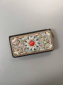 Best-Selling Bohemian Style Card Holder With Money Tree, Eye, Peacock, Leaf Patterns, Large Capacity Multi-Function Card Storage Bag, Creative Gift Choice For Best Friends And Yourself - Multicolor - View 9
