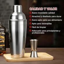 Cocktail Bar Set Kit 30 Piezas Utensilios, Coctelera Kit Bartender, Juego de Coctelera de Cóctel de Acero Inoxidable 750ml, Set de Coctelería con Soporte de Acrílico, con Soporte Uso Bar, Fiesta - Ver 7