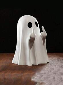 Cute Black And White Ghost Decor, Creative Fashion Halloween Decoration, Enhances Holiday Atmosphere, Suitable For Home, Room, Wedding And Birthday Party Decoration, Ideal Personalized Holiday And Halloween Gift, Christmas Decor - A - View 2