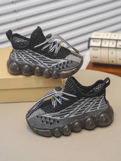 Infant & Toddler Simple Casual Breathable Sports Shoes - Spring/Autumn New Style Unisex, Training-Running Shoes, Button Closure, Soft Upper, Lightweight Sole, Fashionable Daily & School Children's Shoes
