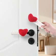 1pc Heart-Shaped Door Handle Cover, Anti-Static, Anti-Collision, Anti-Bump Door Handle Protector EVA Foam Material Pink Red Heart Door Handle Cover, Suitable For Kitchen, Bathroom, Room, Bedroom, Entrance Door Handle - View 2