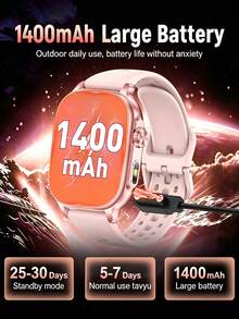 LIGE Smart Watch: 1400mAh Large Capacity Battery, LED Flashlight, Splash-Proof, Weather Forecast, Call And Message Notifications, Multiple Sports Modes - A Smart Outdoor Sports Watch - View 3