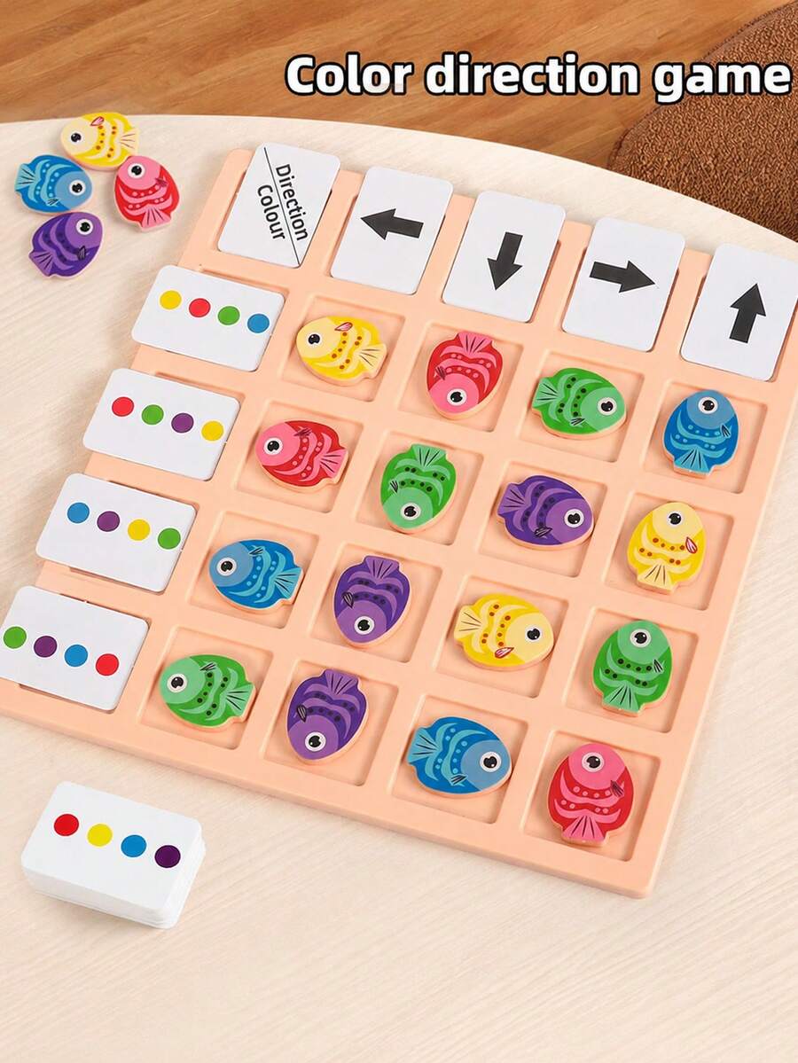Children's Early Education Fish Direction-Finding Smart Toy - Fun Direction And Color Recognition Game, Sorting Logical Thinking Training Tabletop Game - Multicolor - View 1