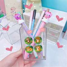 500pcs Cartoon Doodle Roll Stickers 1 Inch Round 3 Theme Options [Jungle Animals / Colorful Fruits / Construction Vehicles]Bright Colors Playful Style For Water Bottles, Pencil Cases, Picture Books, Storage Boxes, Snack Containers Labeling, Teacher Classroom Reward Stickers - Multicolor - View 3