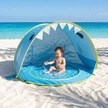 Carpa de Playa para Bebés UPF 50+, Tienda Solar Portátil Ligera con Bolsa de Almacenamiento y 4 Estacas, Refugio UV Ideal para Parque y Aire Libre - Multicolor - Ver 7
