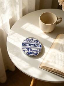 Toile De Jouy Tiger Print Compact Mirror Double Sided Magnifying & Normal Mirror Portable Round Pocket Makeup Mirror 2 Colors Available DIOR-GIFT-158 DIOR-GIFT-159 - Navy Blue - View 2