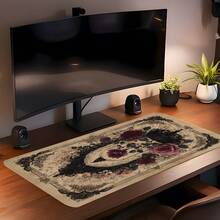 1pc Extra Large Vintage Old Paper Rose Crown Pattern Mouse Pad, With Anti-Slip Rubber Base And Stitched Soft Fabric Keyboard Mat. European Vintage Dark Tone Rose Classical Aesthetic With Anti-Slip Rubber Base And Stitched Soft Fabric Keyboard Mat, Suitable For Gaming, Home Office And Study Scenes. - View 12