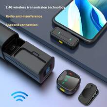 Mikrofon Jepit Magnetik Nirkabel - Dilengkapi dengan Pengurangan Kebisingan AI, Pengaturan Plug-And-Play yang Praktis, Fungsi Mute Instan, Dilengkapi dengan Klip Magnetik, Penutup Bulu Tahan Angin, Fungsi Reverb Terintegrasi, dan Desain Elegan yang Ringkas. Cocok untuk Perekaman Video, Pembuatan Vlog, Live Streaming, Pembuatan Film Platform, dan Skenario Lainnya (Kompatibel dengan Ponsel Antarmuka Type-C). - Tipe-c - View 3