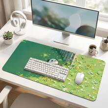 Alfombrilla de ratón para juegos grande y extendida con estampado de panda lindo, base de goma antideslizante, superficie de deslizamiento suave, tapete de escritorio multifuncional para computadora, oficina, hogar y estudio, decoración de escritorio abstracta y dulce - A - Ver 3