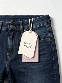 Customizable Double-Layer Curved Clothing Hang Tag With Rope, Minimalist Luxury Apparel Swing Tag, Blank Customizable Clothing Price Tag, Suitable For Boutique Clothing Brands - Multicolor - View 6