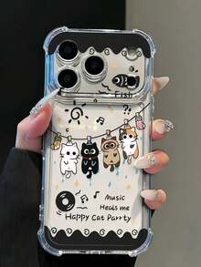 Casing Ponsel Anti Guncangan Motif Not Musik Gambar Tangan Lucu dan Ceria untuk Pesta Kucing, Pelindung Sudut Transparan Anti Jatuh, Modis untuk Musim Panas, Cocok untuk Penggunaan Sehari-hari, Kompatibel dengan iPhone 16/16 Pro/16 Plus/16 Pro Max/17/17 Pro/17 Pro Max/15/15 Pro/15 Pro Max/15 Plus/14/14 Pro/14 Pro Max/13/13 Pro/13 Pro Max/12/12 Pro/12 Pro Max/11/7/8, Hadiah Ulang Tahun, Hadiah Kembali ke Sekolah, Unisex - Clear - View 1