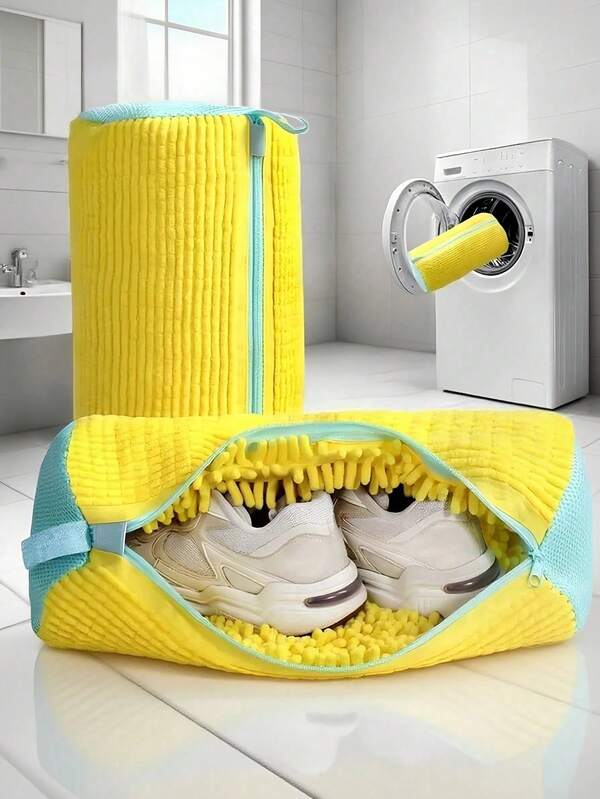 1pc 360° Shoe Washing Bag, Suitable For All Shoes - Anti-Deformation, Machine Washable, Air Dryable, Soft Fleece Lining Protection Laundry Bag, Perfect For Sneakers And Casual Shoes.