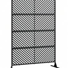 1PC  72" H*47" w Freestanding Metal Privacy Screen for Outdoor Patio - 1 unidad negra - Ver 2