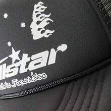 Hellstar Topi Trucker Huruf Unisex Vintage Hip Hop Topi Baseball Topi Ayah - Hitam - View 3