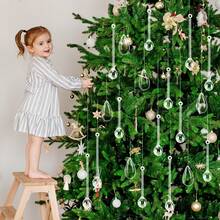 25 st hängande akryl- och kristalldekorationer för bordsdekorationer och ljuskronor, transparenta kristallgarlandsnören med akryltransparenta prismpärl-hängen, lämpliga för julgran, fönster och heminredning - transparent - Visa 2