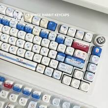 White Rabbit Cute Keycaps Highly Attractive PBT 5-Sided Dye-Sublimation New MOA Rounded Compatible With Mechanical Keyboards - View 5
