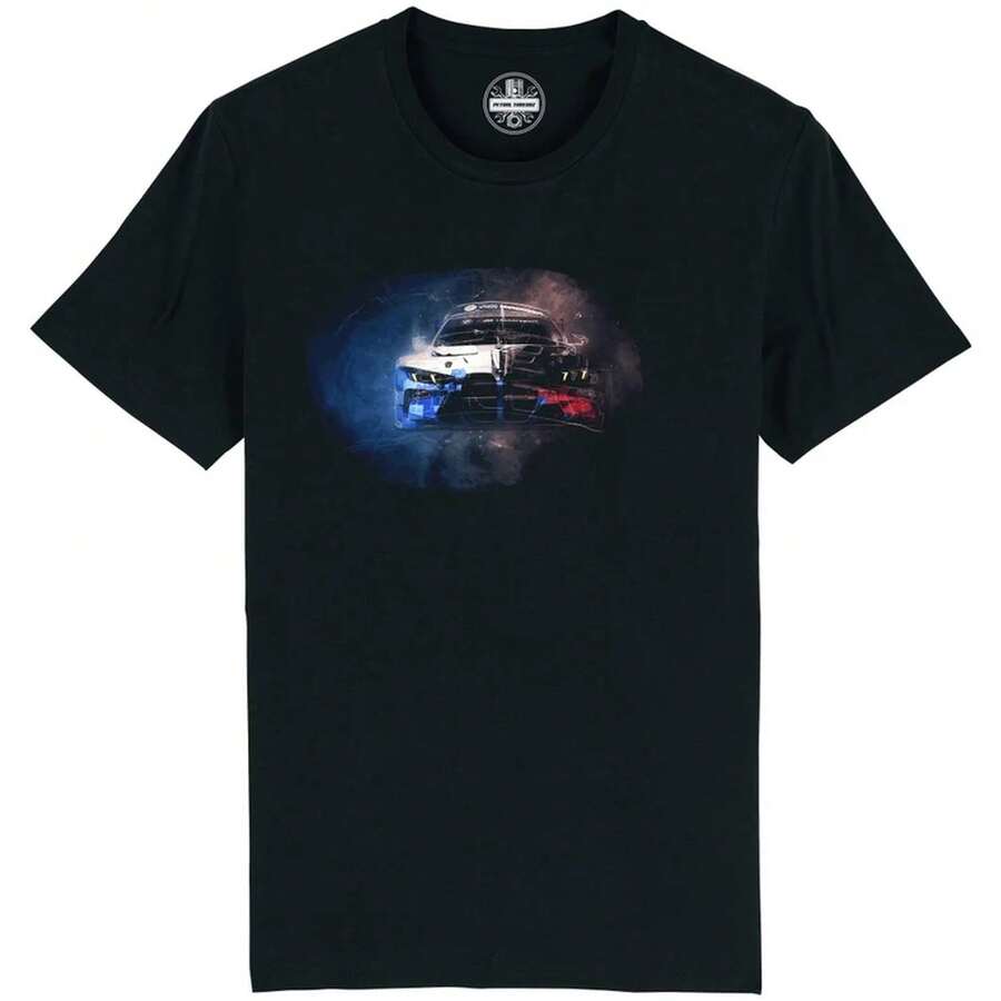 T-shirt BMW M4 GT3 - T-shirt graphique de course automobile - Noir - Voir 1