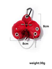 Punk Rivet Faux Phalaenopsis Bag Charm, Sweet Cool Y2K Chain Keychain, Niche Hot Girl Versatile Floral Pendant For Workwear Bag - Multicolor - View 5