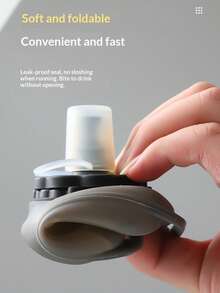 200ml Portable Sports Water Bottle, Only 35mm Thin When Full, 98g Ultra-Light, Silicone Material, Odorless, Hook And Loop Strap Suitable For Wrist, Bicycle Or Backpack, Bite Valve Design For Easy One-Handed Drinking, Suitable For Cycling And Running - Multicolor - View 7