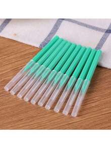 100/50/30/20/10pcs Orthodontic Interdental Brushes Stainless Steel Braces Toothbrush Plastic Toothpicks Push-Pull Cleaning Toothbrush Random Color - Multicolor - View 4
