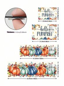 1/2pcs Thanksgiving Multi-Color Pumpkin Pattern Kitchen Decor Rug, Autumn Kitchen Carpet And Mat, Non-Slip Washable Absorbent Kitchen Accessories Decorative Mat, Thanksgiving Holiday Gift! - Multicolor - View 9