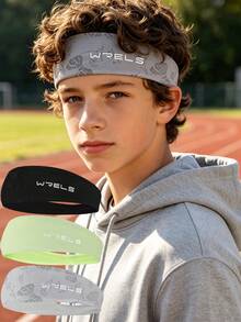 3pcs/Set Patterned Non-Slip Children's Headbands, Sweat-Absorbing And Breathable, Suitable For Basketball, Fitness, Running, Soccer And Tennis Sports - Multicolor - View 1