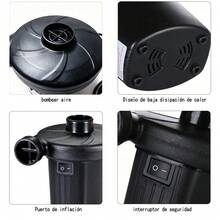 Electric Air Pump Portable Inflator Air Compressor For Mattress Pool Inflatable With 3 Nozzles S/M/L Accessory - Black - View 10