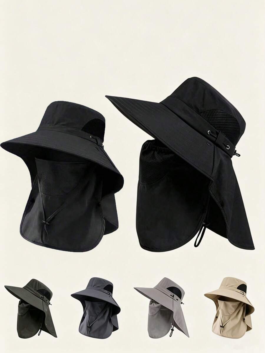 1pc Unisex Sun Protection Face Mask Hood Hat Neck Gaiter All-In-One UV Protection Cycling Cap Mask, Suitable For Daily Outings, Spring Trips And Travel - A - View 1