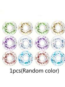 1/3/5pcs Transparent Sequin Floating Cup Holder, Random Color, Pool Floating Cup Holder, Round Floating Cup Mat, Floating Stand, Pool Party Supplies, Inflatable Pool Accessories - Multicolor - View 6