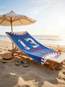 1PC Personalized Signature Style Beach Towel, Baseball Theme Beach Towel, Comfortable Vacation Towel, Absorbent Quick-Dry Swim Towel, Pool Bathroom Home Towel, Yoga Mat Style Beach Towel, Exclusive Holiday Gift (Anniversary / Valentine's Day / Mother's Day / Birthday / Father's Day / Graduation / Wedding / Housewarming), Summer Home Decor, Travel Beach Dorm Essential, Beach Accessory - Multicolor - View 5