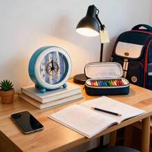 Unisex Practical Style For Bedroom And Office Desk Clock - Blue - View 4