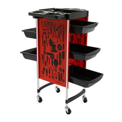 HaroldDol Salon Trolley 6 Tier 5 Drawer – 100kg Capacity Hairdressing Cart With Silent Wheels & Pull-Out Trays Mobile Storage For Beauty Salons Home Use Pet Grooming Etc (Black)