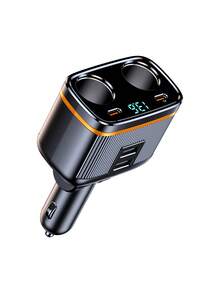 XF.Meraki 145W 12V/24V Dual Car Cigarette Lighter Splitter, With LED Voltage Display, PD 45W Type-C & QC 3.0 USB Fast Charging Adapter, 2-Port Multi-Port Car Charger, Compatible With IPhone, Galaxy, GPS, Dash Cam And Laptop - Car Charger - View 9