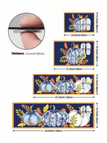 1/2件裝感恩節多色南瓜圖案廚房裝飾地毯，秋季廚房地毯與墊子，防滑可水洗吸水廚房配件裝飾墊，感恩節節日禮物！ - 彩色 - 查看 8