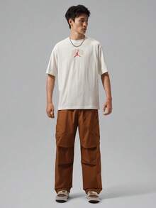 Jordan Men's AS ROUTE PATCH TEE Short Sleeve T-Shirt Knit Collarless Short TIX4991-133 - Beige - View 6