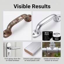 Water-Based Silver Metallic Paint With Brush, Anti-Rust Anti-Corrosion Metal Refurbishment Coating, High Coverage Water-Based Water-Resistant Silver Gloss Paint, Suitable For Metal Doors, Pipes, Fences, Iron Furniture, Car Parts, Repairing Rusted Surfaces, Indoor And Outdoor Protective Metal Refurbishment Coating - Quick-dry Silver Metallic Paint - View 4