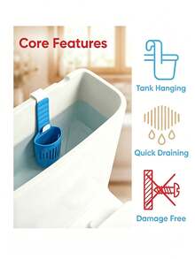 Adjustable Toilet Tank Cleaning Bracket, Tank Replacement Accessory, Hanging Toilet Cleaning Storage Basket With Hook, Collects Toilet Internal Debris, Prevents Baffle Clogging, Extends Toilet Cleaning Time, With Adjustable Strap - Multiple Styles - View 7