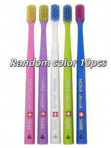 3pcs Pink Swiss Curaprox Ultra Soft Style Family Set, Meets Daily Oral Care Needs For The Whole Family, Practical And Cost-Effective Toothbrush Holder, Random Color, Small Head Design, Odorless, Gum Protection, Gentle And Non-Damaging To Teeth, Travel Set, Adult Manual Toothbrush Set, Gum Protection And Interdental Cleaning, Multi-Color Assorted Brushes - Multicolor - View 19
