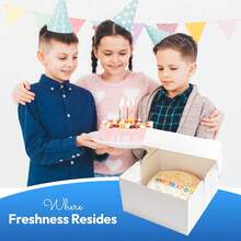 FALGUN White Cake Boxes - 12 Inch Square With Lid (Pack Of 10) - 10 Inch - View 7