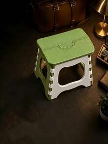 Foldable Stool With Portable Handle, Space-Saving Design, Can Be Used As Shoe Changing Stool, Kitchen Step Stool, Bathroom Stool, Outdoor Camping Stool, Lightweight And Durable, Ready To Use, Multi-Scenario Storage Solution - Multicolor - View 2
