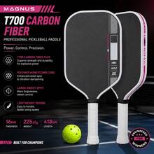T700 Raw Carbon Fiber Pickleball Paddle: Powerful Spin, Grit, And Balance With 16mm Profile And Textured Surface - Pink - View 2