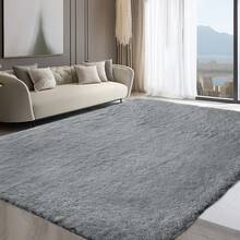 EDIMENS Matta vardagsrum 200x300, tvättbar matta beige, halkfri extra stor matta 160x230, fluffig modern vardagsrumsmatta, matta barnrum, grå mattor sovrum - Ljusgrå - Visa 2