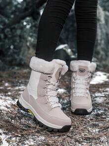 Women's Snow Boots, Winter Thermal Lined Thickened Style, Comfortable Wear, Durable And Anti-Slip, Suitable For Winter Snow Season Travel And Daily Versatile Wear. - Off-white - View 9