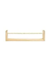 Wavy Edge Beaded Wooden Floating Wall Shelf With Hooks, Cute Baby Room Display & Storage Rack For Baby Books, Toys, Clothes And Decor - Multicolor - View 18