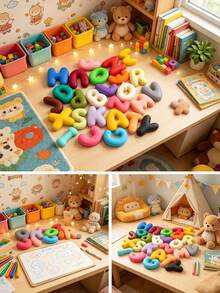 1pc Customized Personalized Colorful Name Ornament, Flexible Letters For 3D Printing, Fun ABC Series Decoration, Cartoon Style 3D Letter Model. Use This Printable 3D Digital File To Turn Your Creative Project Into Reality! Perfect For Home Decor, Holiday Decoration. It's An Ideal Choice For Table, Shelf Or Party Display., 's First Christmas - Multicolor - View 4