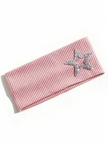 1pc Women's Rhinestone Pentagram Ribbed Solid Color Casual Outdoor Headband, Fashionable Versatile Daily Street Hair Accessory - Multicolor - View 25