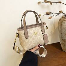 Elegante e alla moda piccola borsa quadrata da donna, nuova borsa vintage con stampa 2026, borsa a mano, borsa a tracolla, borsa a spalla. - Cachi - Visualizzare 1